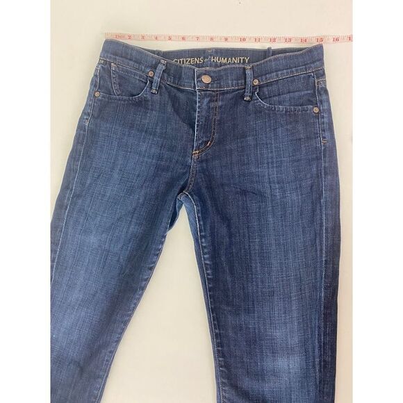 Citizens of Humanity Dani Cropped Straight Leg Jeans Blue - Size 30 (with darts) - Picture 5 of 15